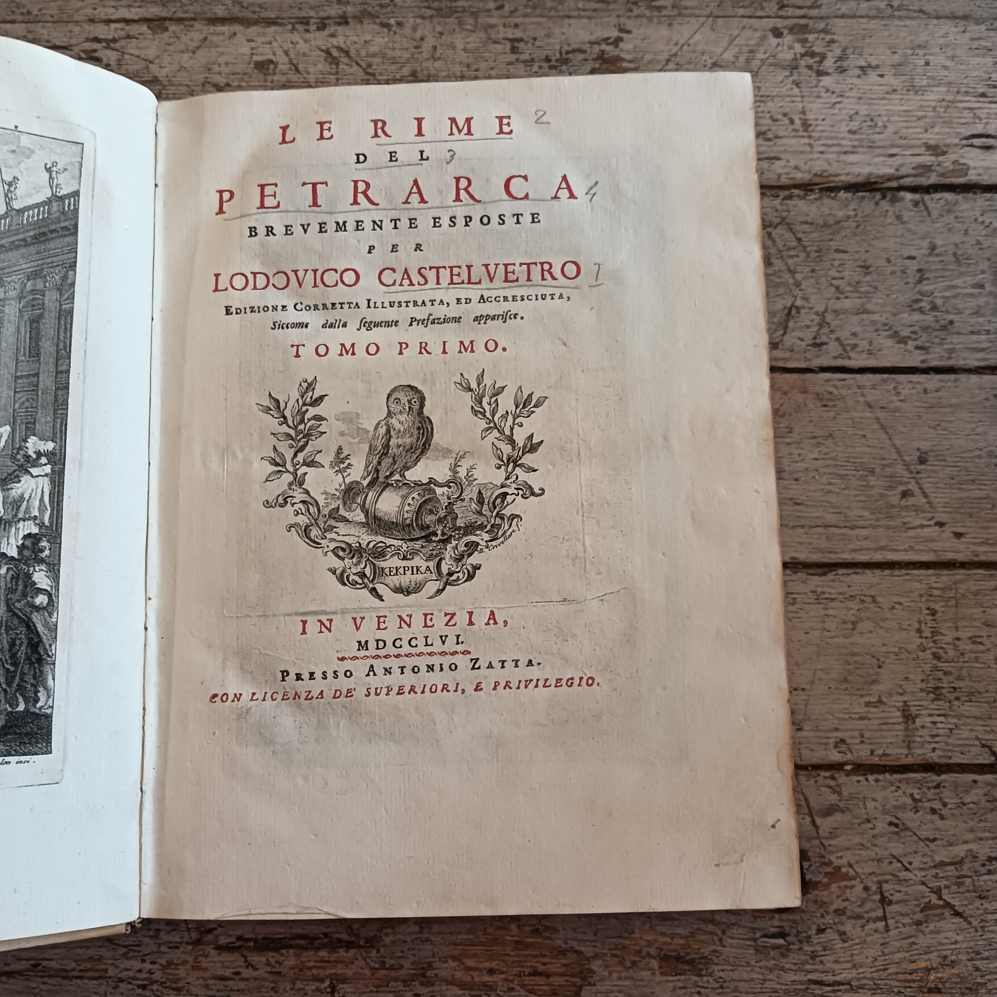 Le rime del Petrarca. Tomo primo - immagine 3