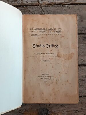 Studio critico: gli attori italiani da Gustavo Modena a Ermete Novelli
