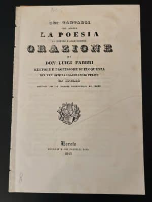 Dei vantaggi che arreca la poesia ai costumi e alle scienze