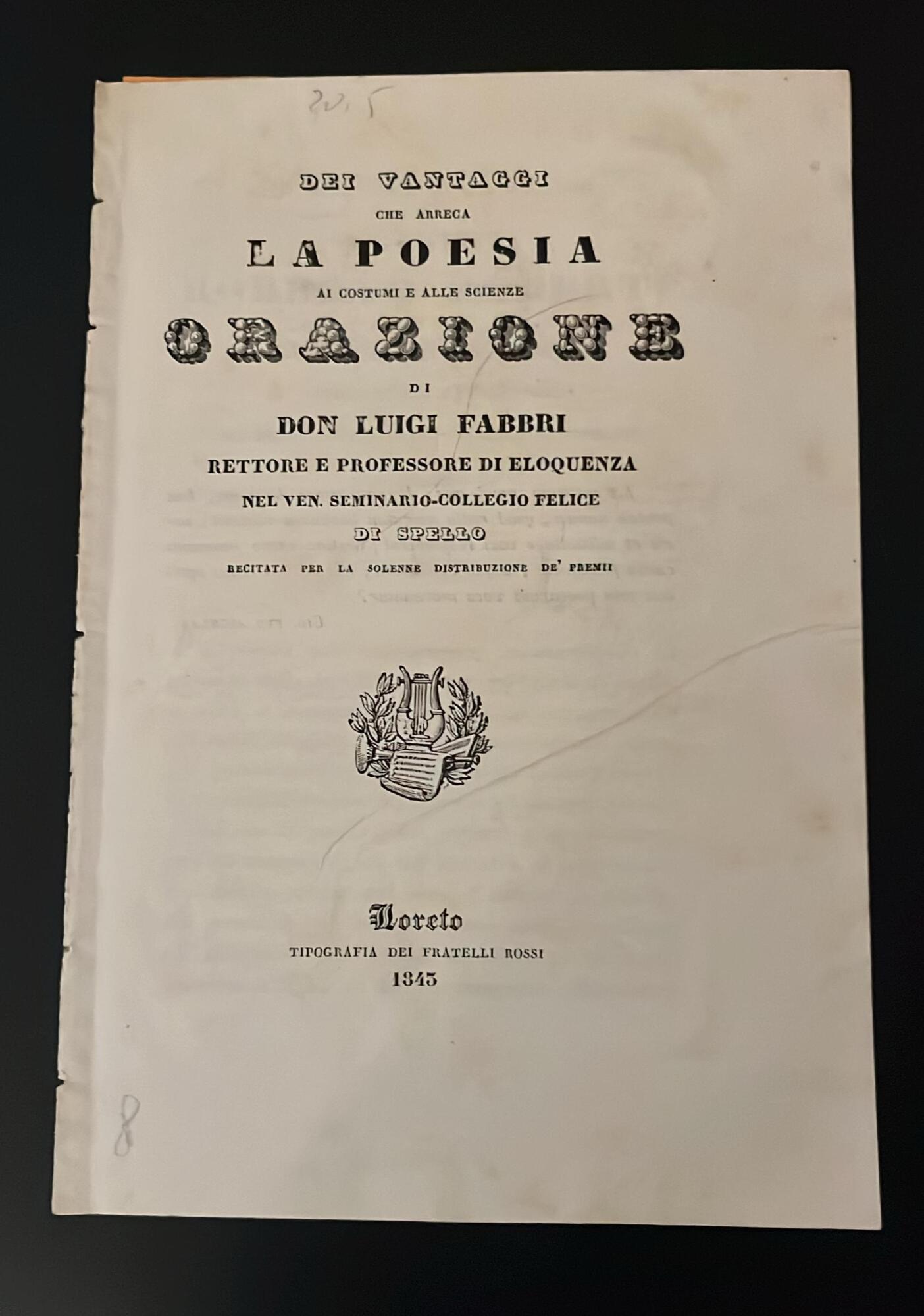 Dei vantaggi che arreca la poesia ai costumi e alle scienze