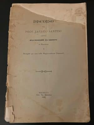 Discorso del Prof. Saverio Santini