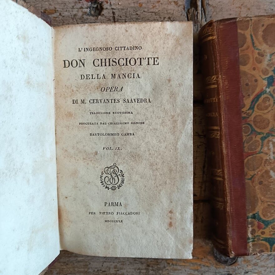 L'ingegnoso cittadino Don Chisciotte della Mancia, traduzione nuovissima procurata dal chiarissimo signore Bartolomeo Gamba (rilegato in 4 voll.) - immagine 5