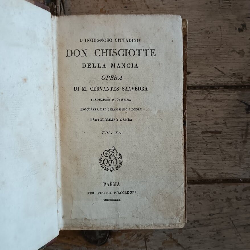 L'ingegnoso cittadino Don Chisciotte della Mancia, traduzione nuovissima procurata dal chiarissimo signore Bartolomeo Gamba (rilegato in 4 voll.) - immagine 6