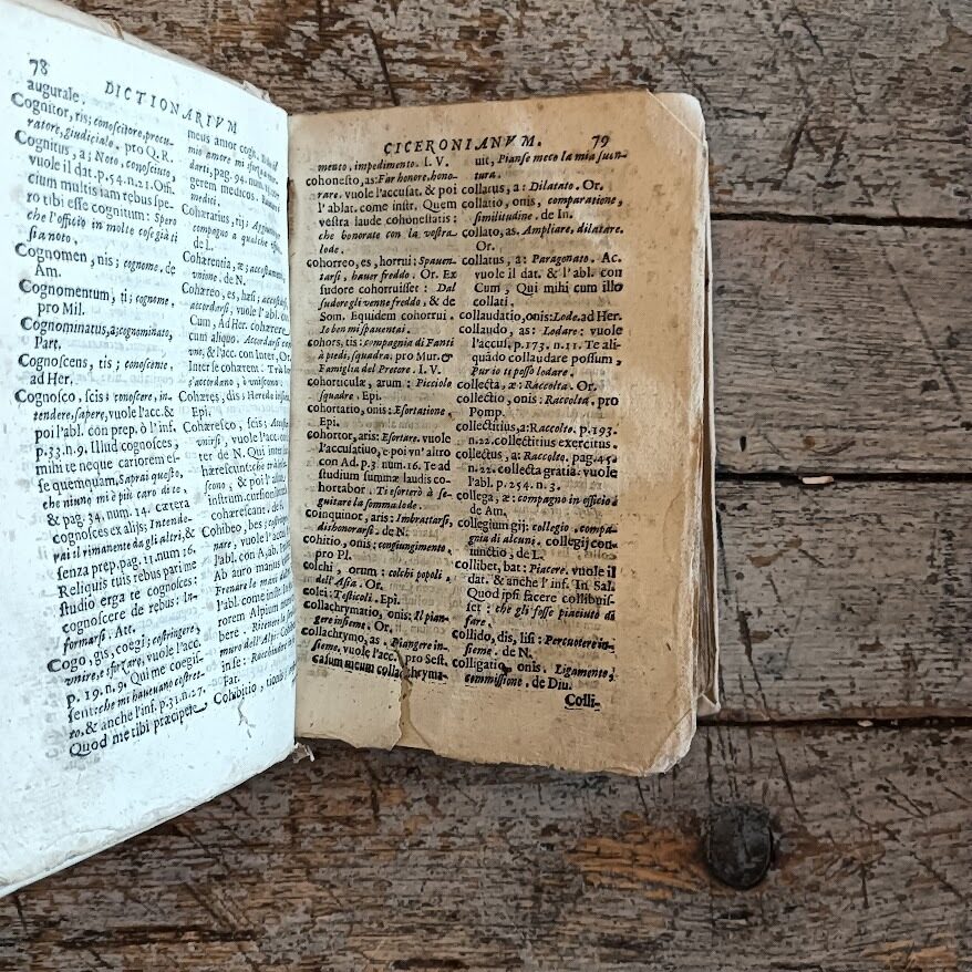 Dictionarium Ciceronianum Francisci Priscianensis, in quo omnia vocabula Ciceroniana leguntur, atque Italicè explicantuur. Opus ad Latini sermonis intelligentiam, atque ad eius incorruptam integritatem seruandam accommodatum, Adolescentibusqe utilissimum. - immagine 4