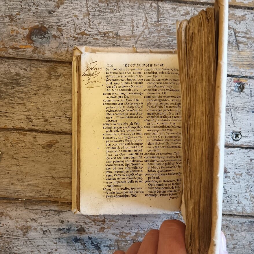 Dictionarium Ciceronianum Francisci Priscianensis, in quo omnia vocabula Ciceroniana leguntur, atque Italicè explicantuur. Opus ad Latini sermonis intelligentiam, atque ad eius incorruptam integritatem seruandam accommodatum, Adolescentibusqe utilissimum. - immagine 5