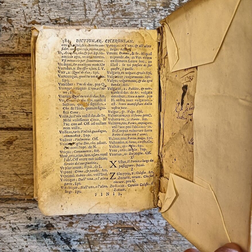 Dictionarium Ciceronianum Francisci Priscianensis, in quo omnia vocabula Ciceroniana leguntur, atque Italicè explicantuur. Opus ad Latini sermonis intelligentiam, atque ad eius incorruptam integritatem seruandam accommodatum, Adolescentibusqe utilissimum. - immagine 7