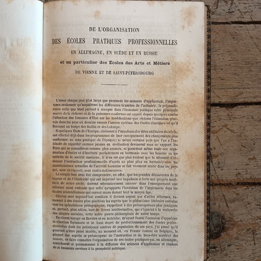 De l'Organisation des ECOLES PRATIQUES PROFESSIONELLES ec Allemagne, en Suède et en Russie et en particulier des Ecoles des Art et Metiers de Vienne et de Sain-Petersbourg - immagine 7