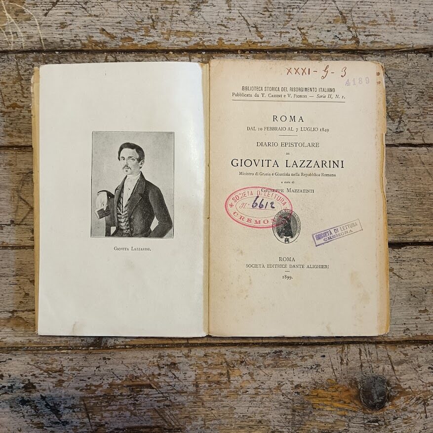 Diario epistolare di Giovita Lazzarini. Ministro di Grazia e Giustizia nella Repubblica Romana - immagine 2