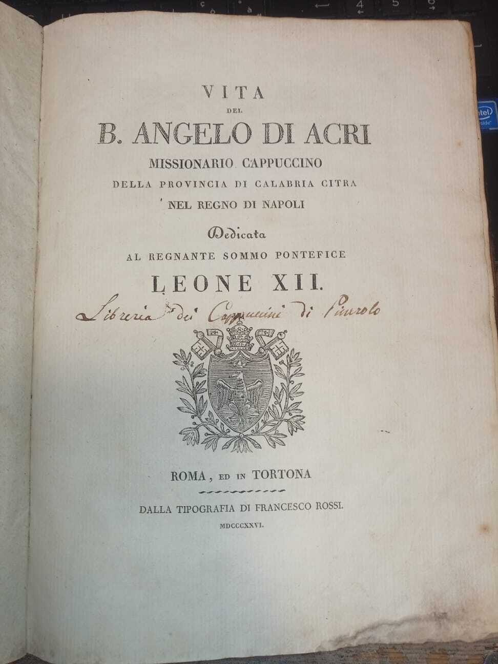 Vita del B. Angelo di Acri missionario cappuccino della provincia di Calabria Citra nel Regno di Napoli - immagine 2