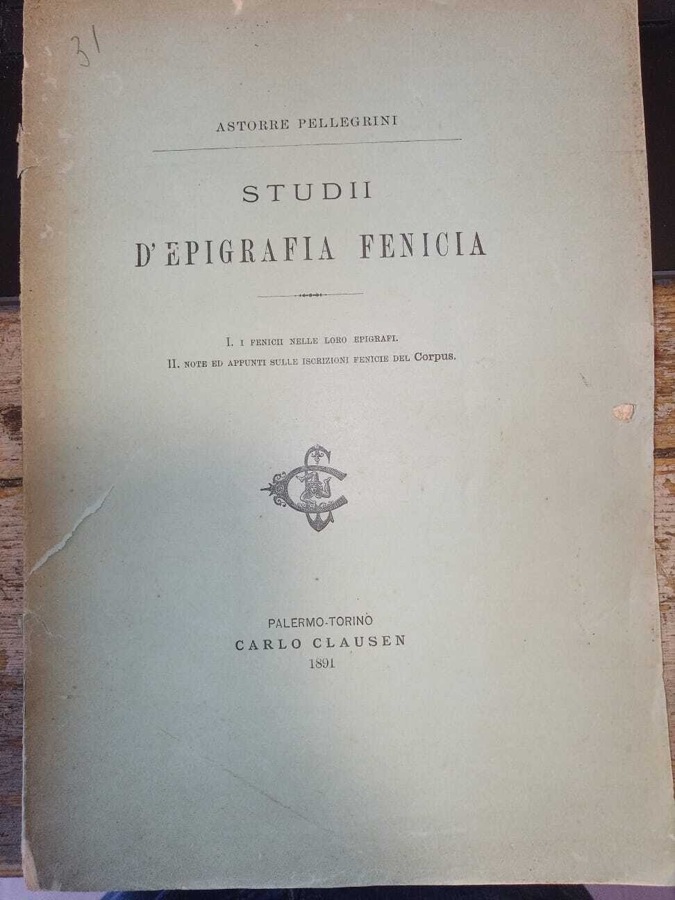 Studii d'Epigrafia Fenicia