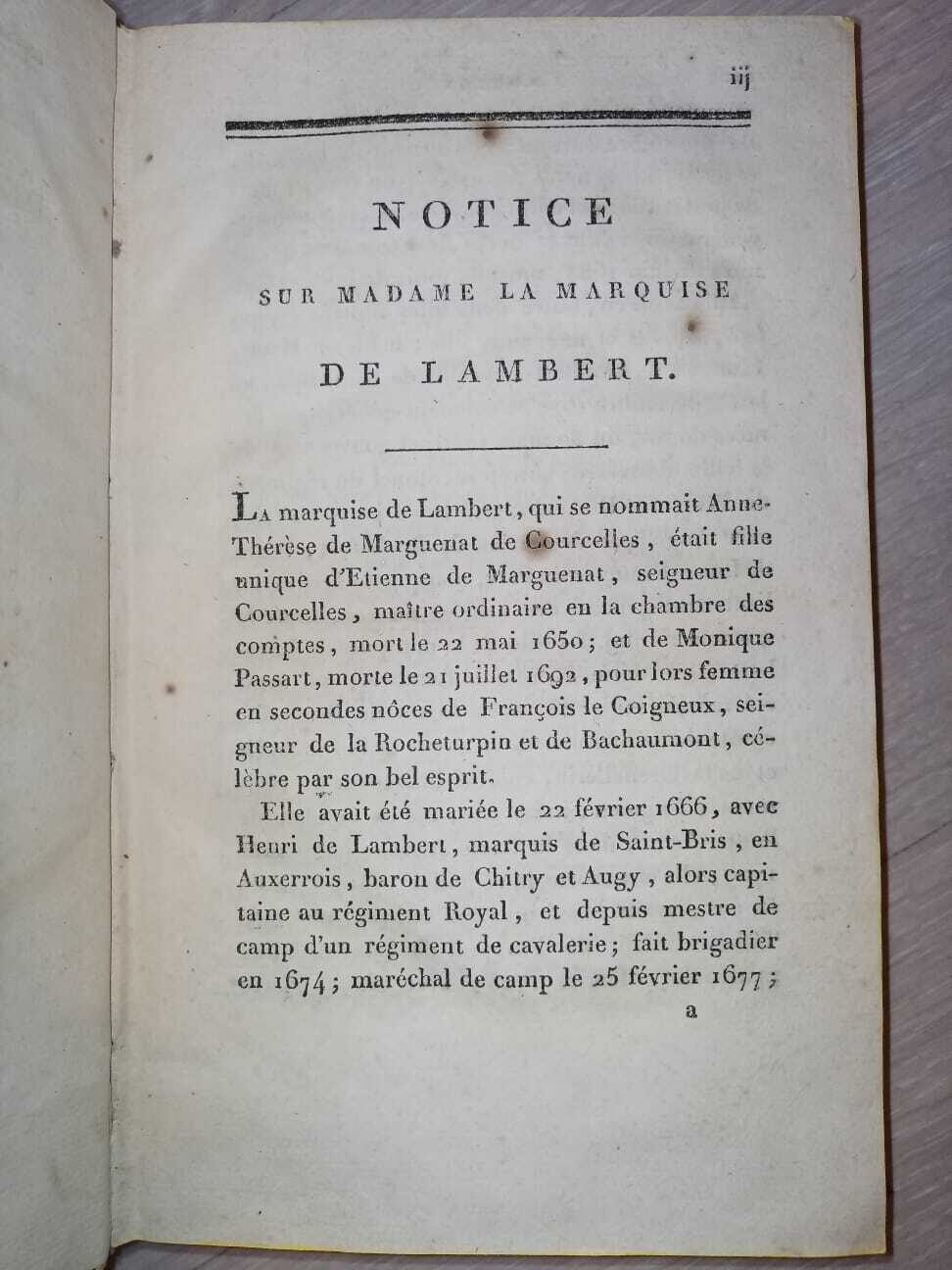 Ouvres complètes de la Madame La Marquise de Lambert, precedées d'une notice, suivies de ses lettres a plusieurs personnages célèbres - immagine 2