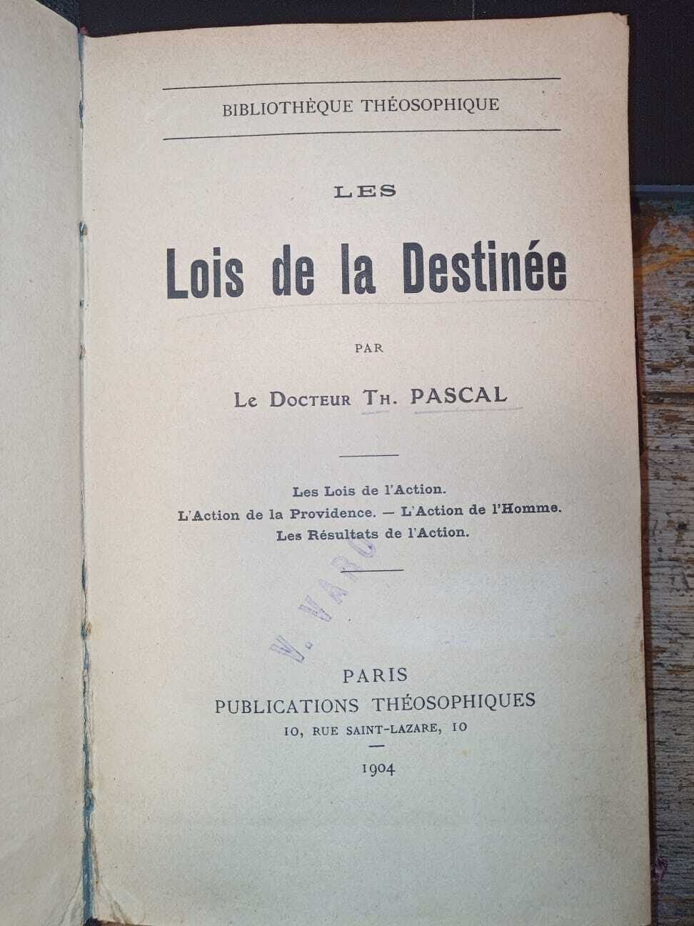Les lois de la destinée