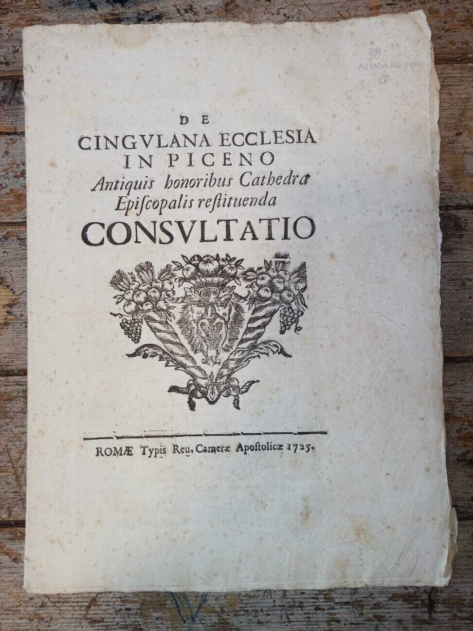 De Cingulana Ecclesia Consultatio