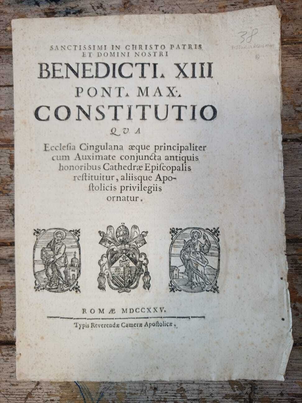 Benedicti. XIII. Pont. Max. Constitutio