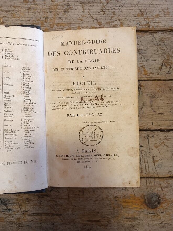 Manuel-Guide des Contribuables de la régie des contributions indirectes, Ou Recueil des lois, décrets, ordonnances, décisions, et règlements reletifs à ladite régie - immagine 3