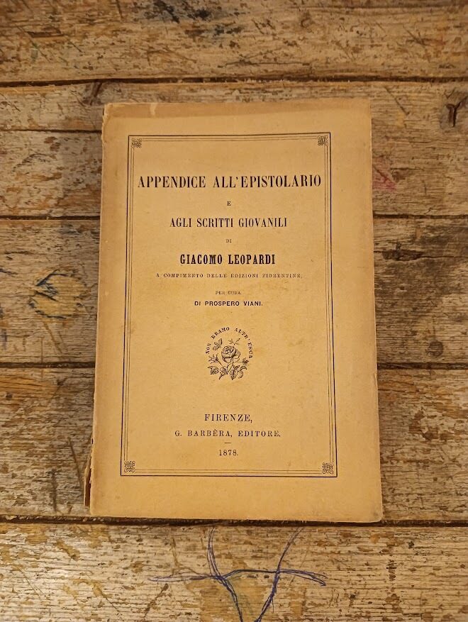 Appendice all'epistolario e agli scritti giovanili di Giacomo Leopardi