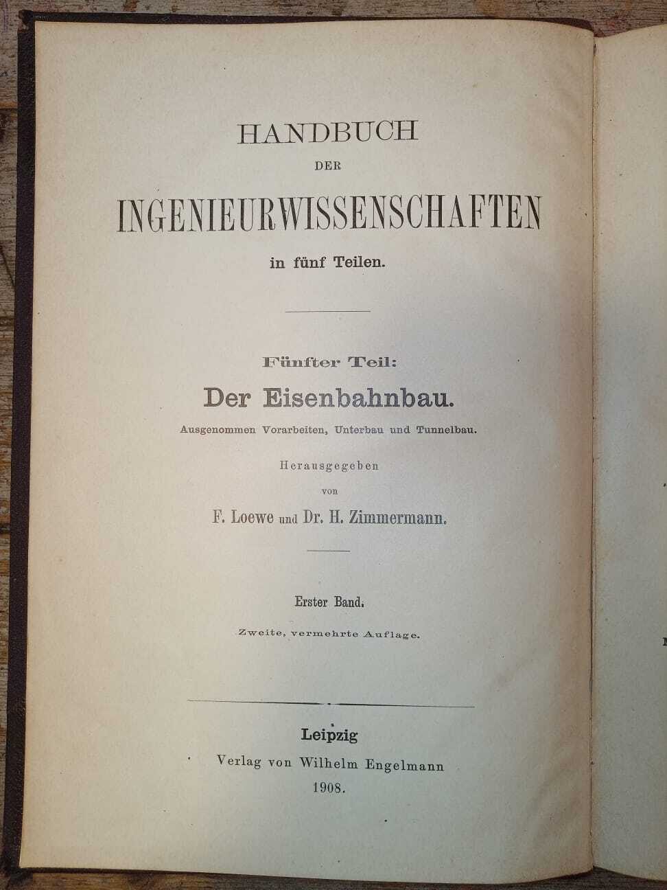 Handbuch der Ingenieurwissenschaften. V. I.