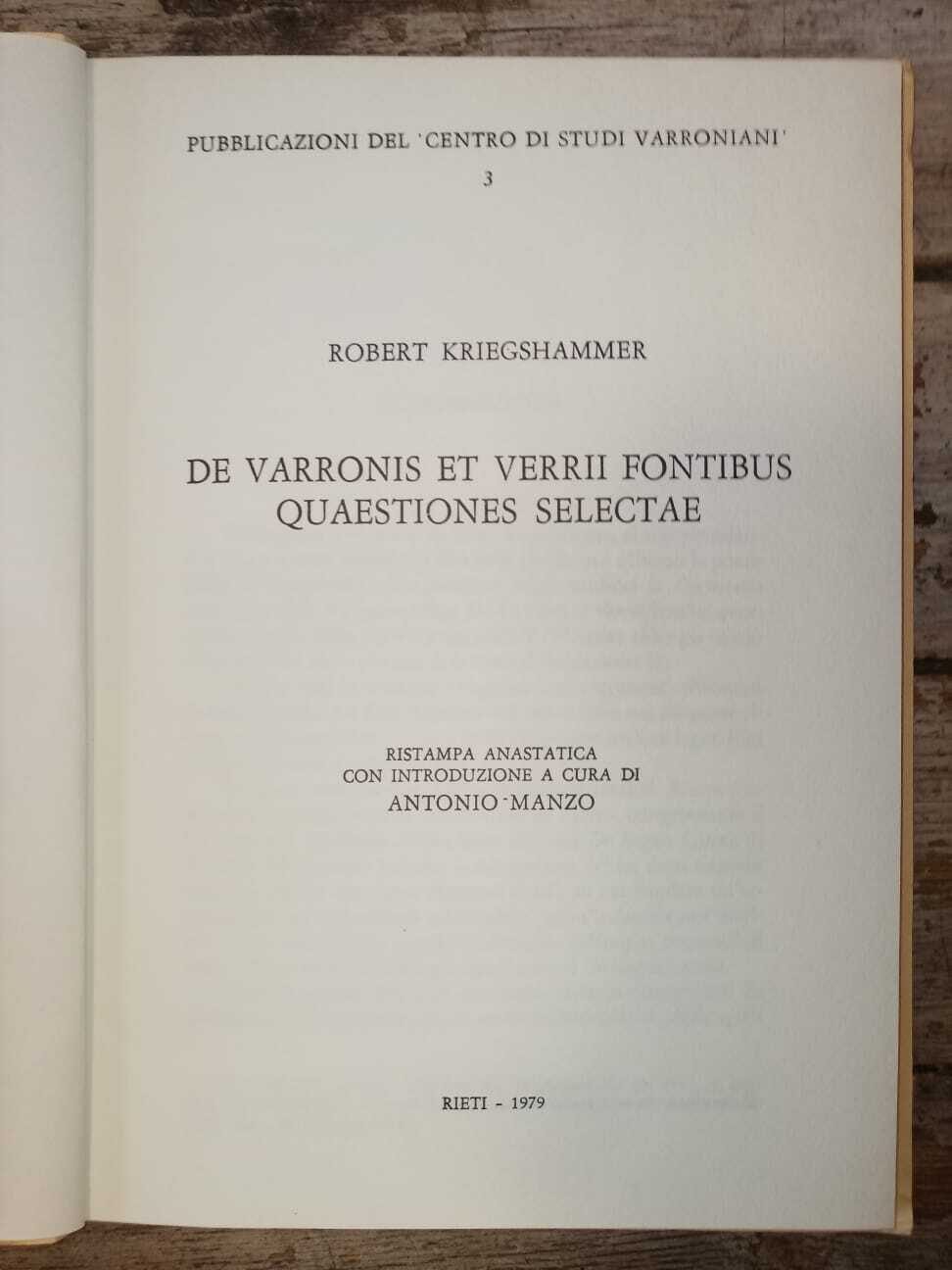 De varronis et verrii fontibus quaestiones selectae - immagine 2