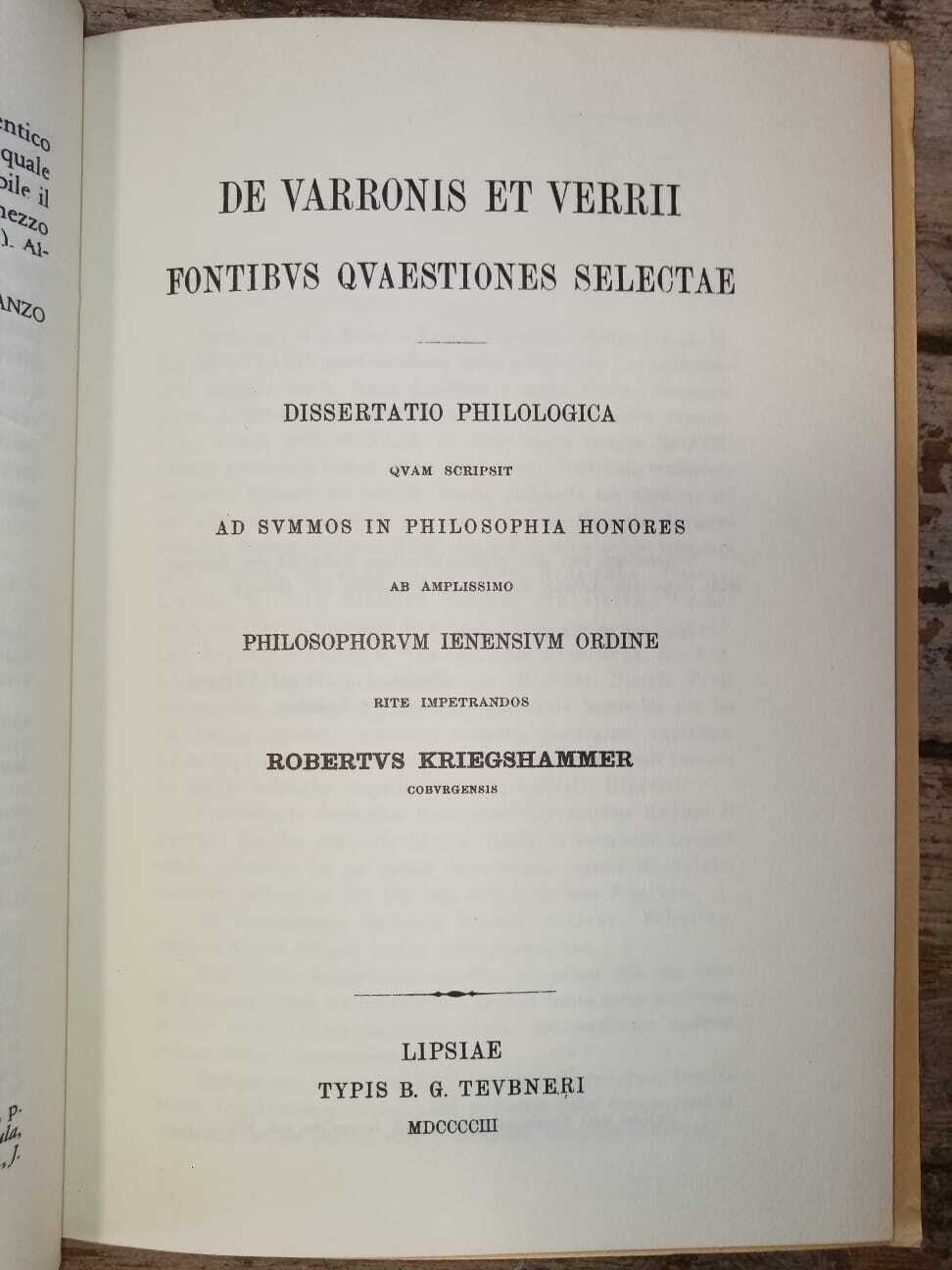 De varronis et verrii fontibus quaestiones selectae - immagine 3