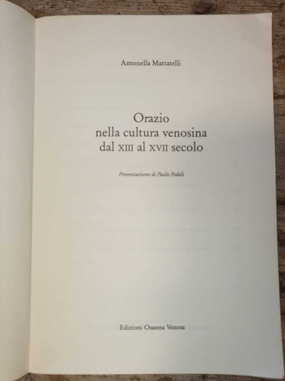 Orazio nella cultura venosina dal XIII al XVII secolo - immagine 2