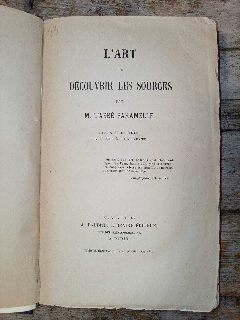 L'art de découvrir les sources