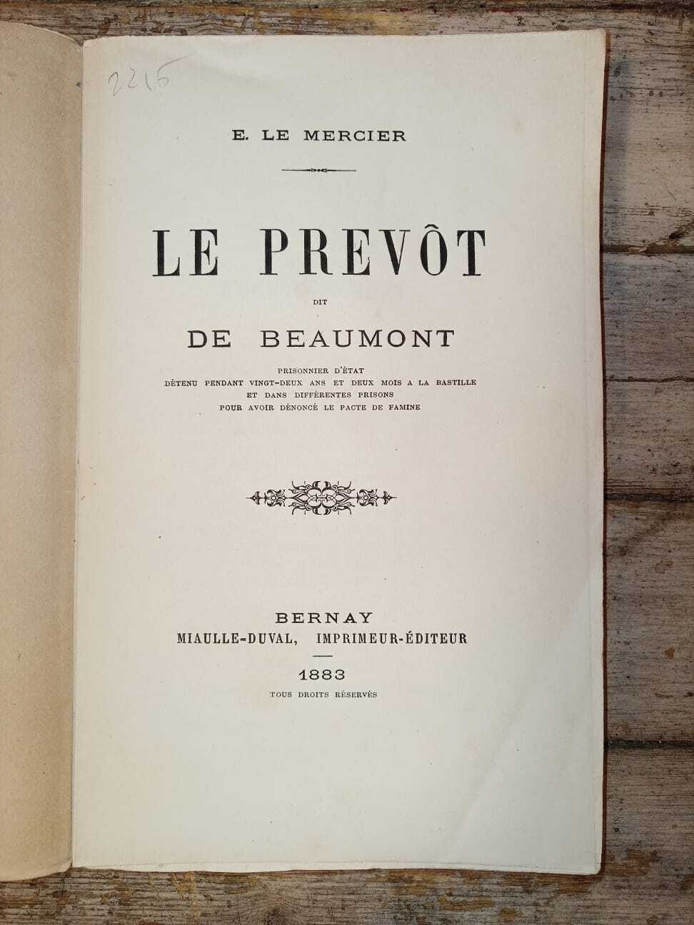 Le prévôt dit de Beaumont