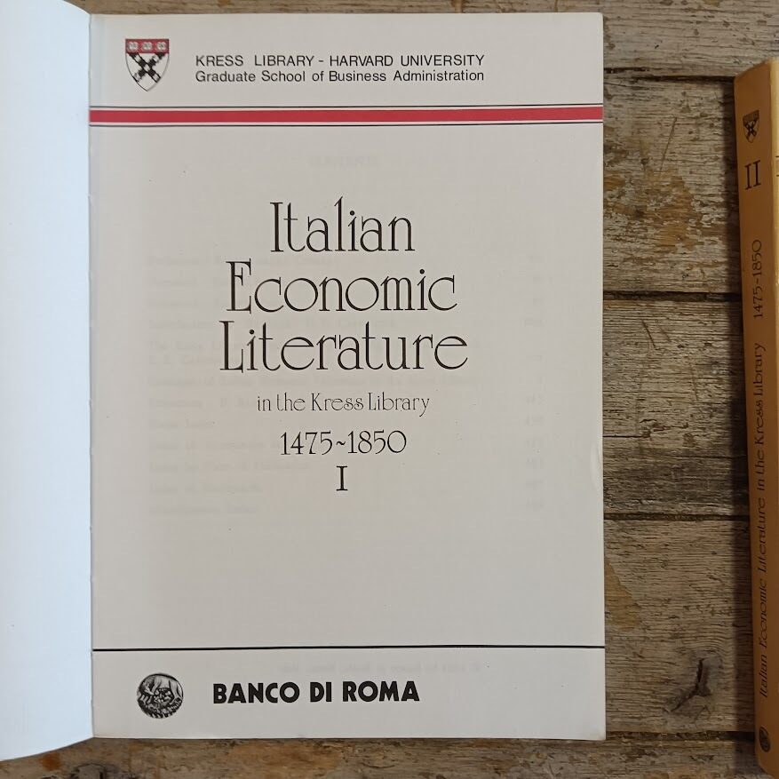 Italian Economic Literature in the Kress Library 1475-1850 (2 voll.) - immagine 3