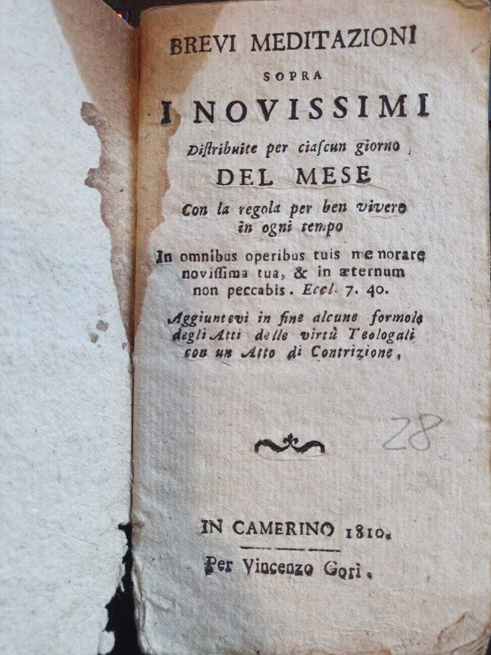Brevi meditazioni sopra i novissimi