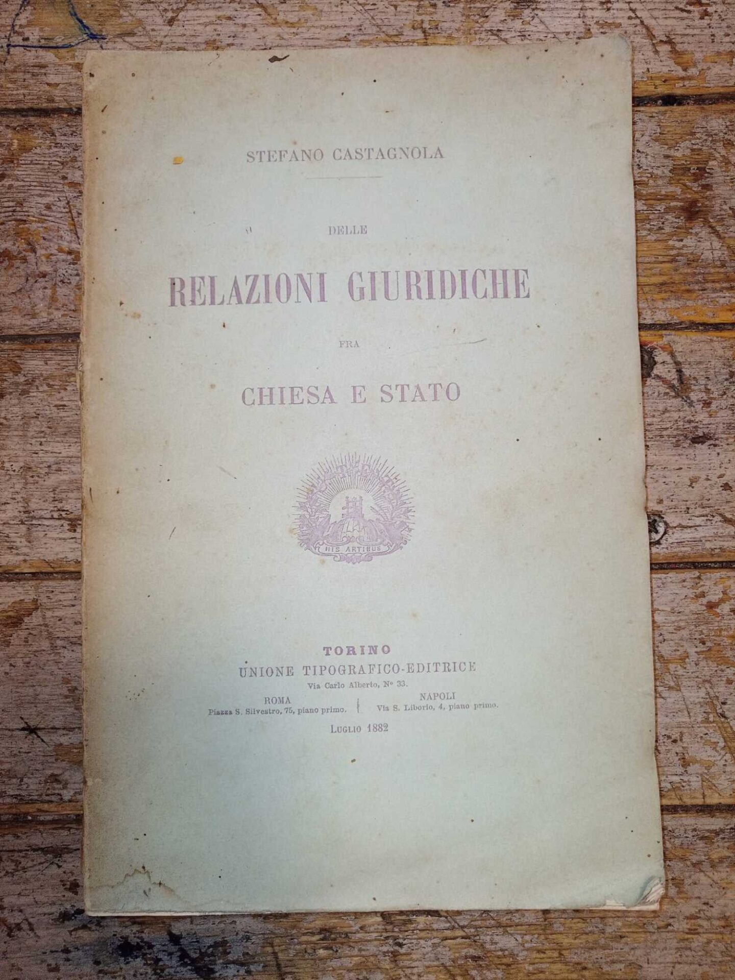 Delle relazioni giuridiche fra Chiesa e Stato