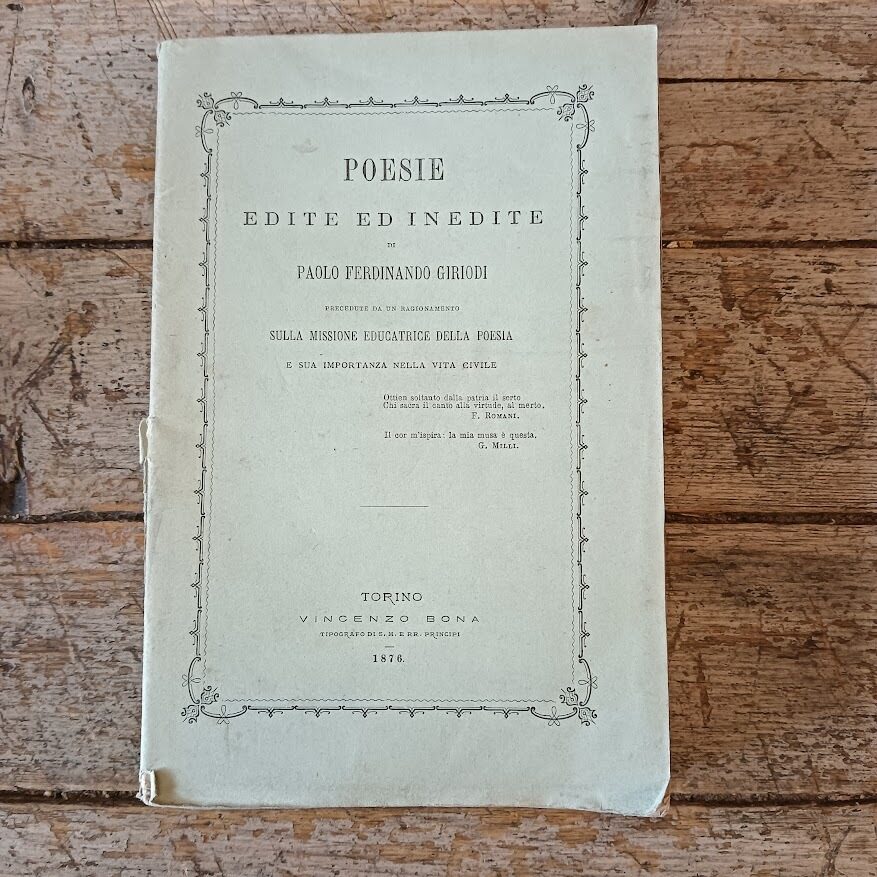 Poesie edite ed inedite di Paolo Ferdinando Giriodi