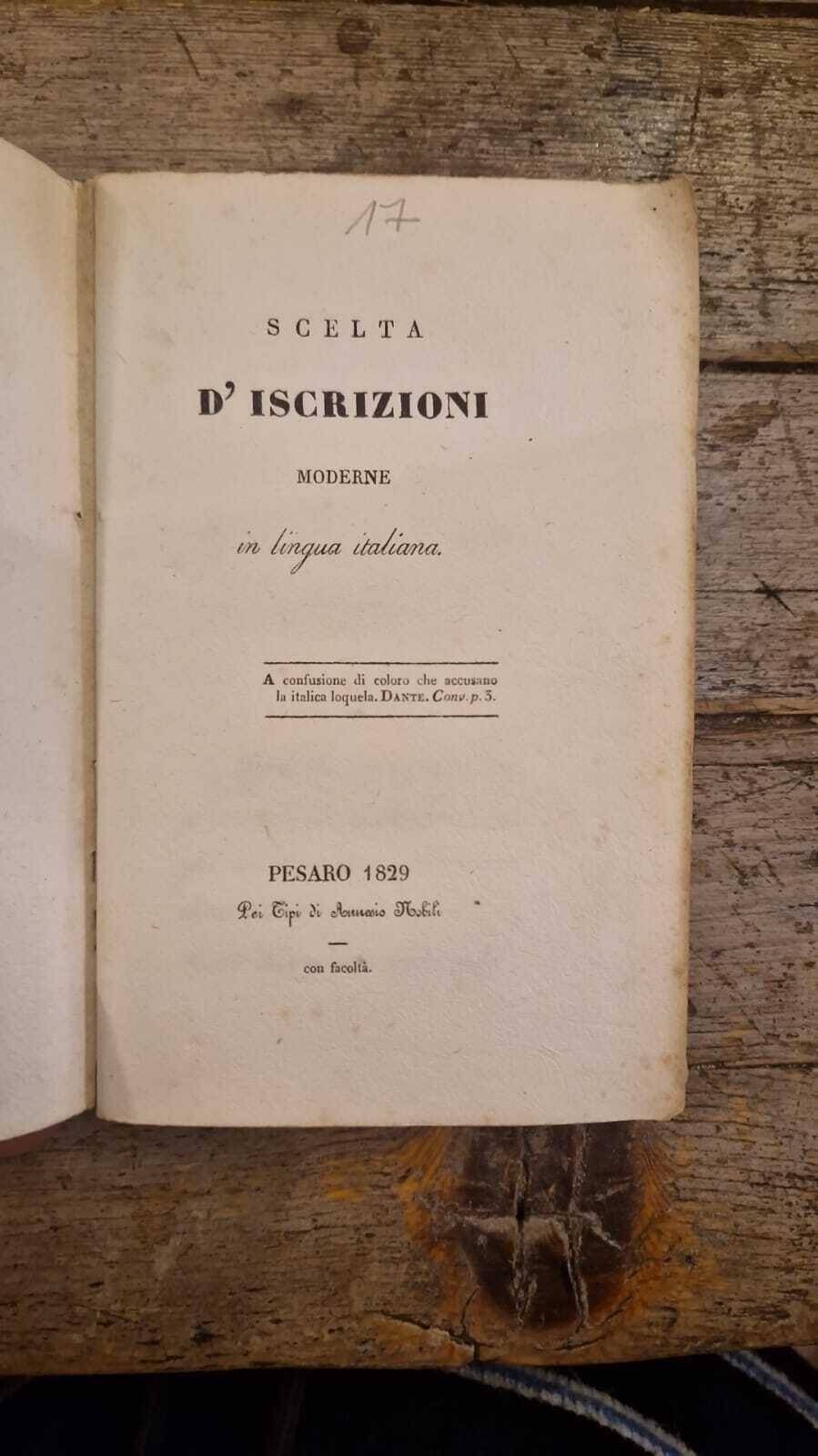 Scelta d'iscrizioni moderne in lingua italiana
