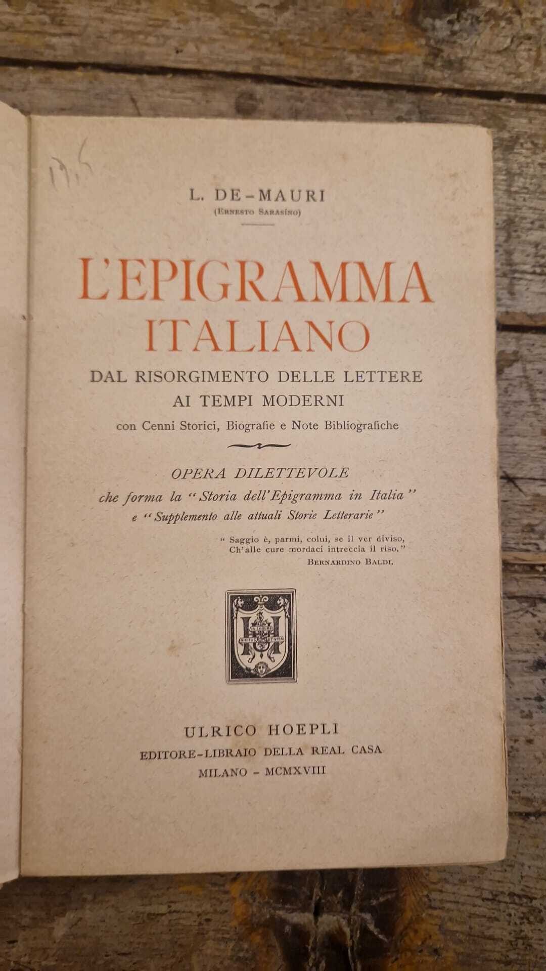 L'epigramma italiano dal risorgimento delle lettere ai tempi moderni - immagine 4