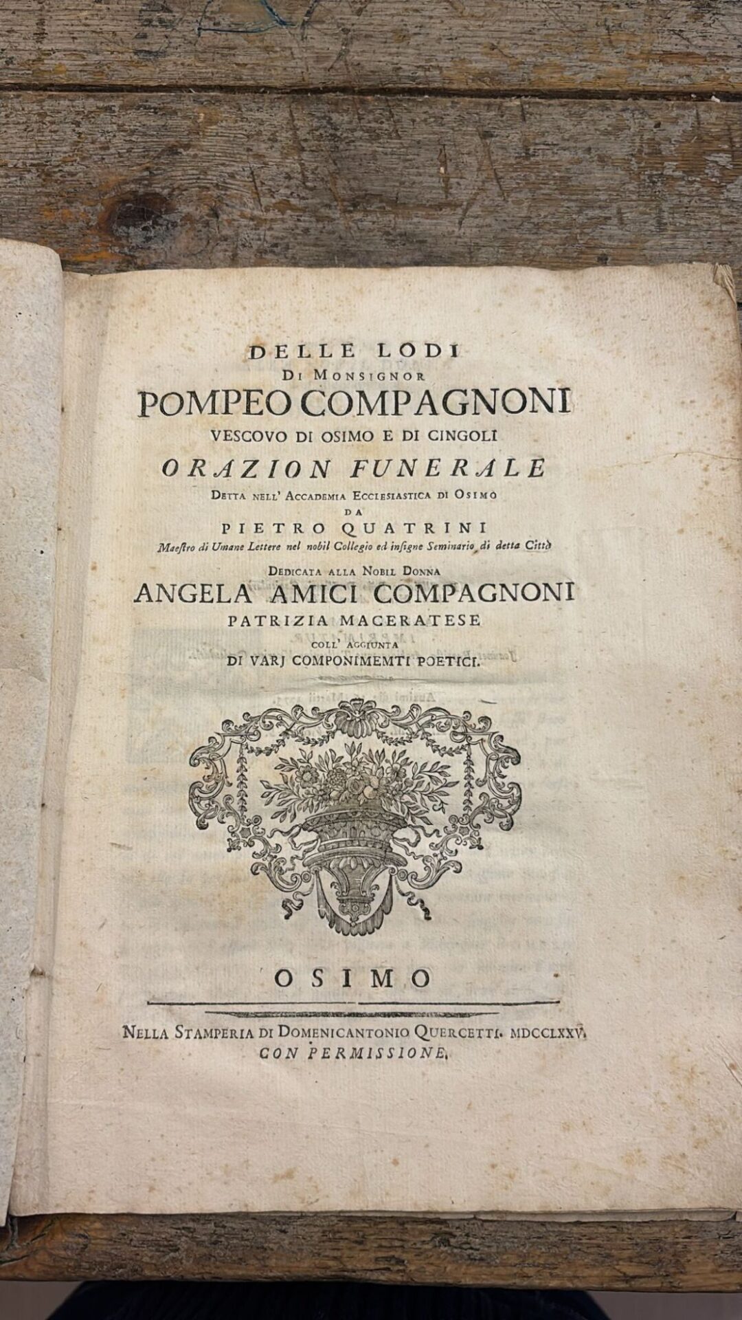 Delle lodi di monsignor Pompeo Compagnoni, Orazion Funerale - immagine 2
