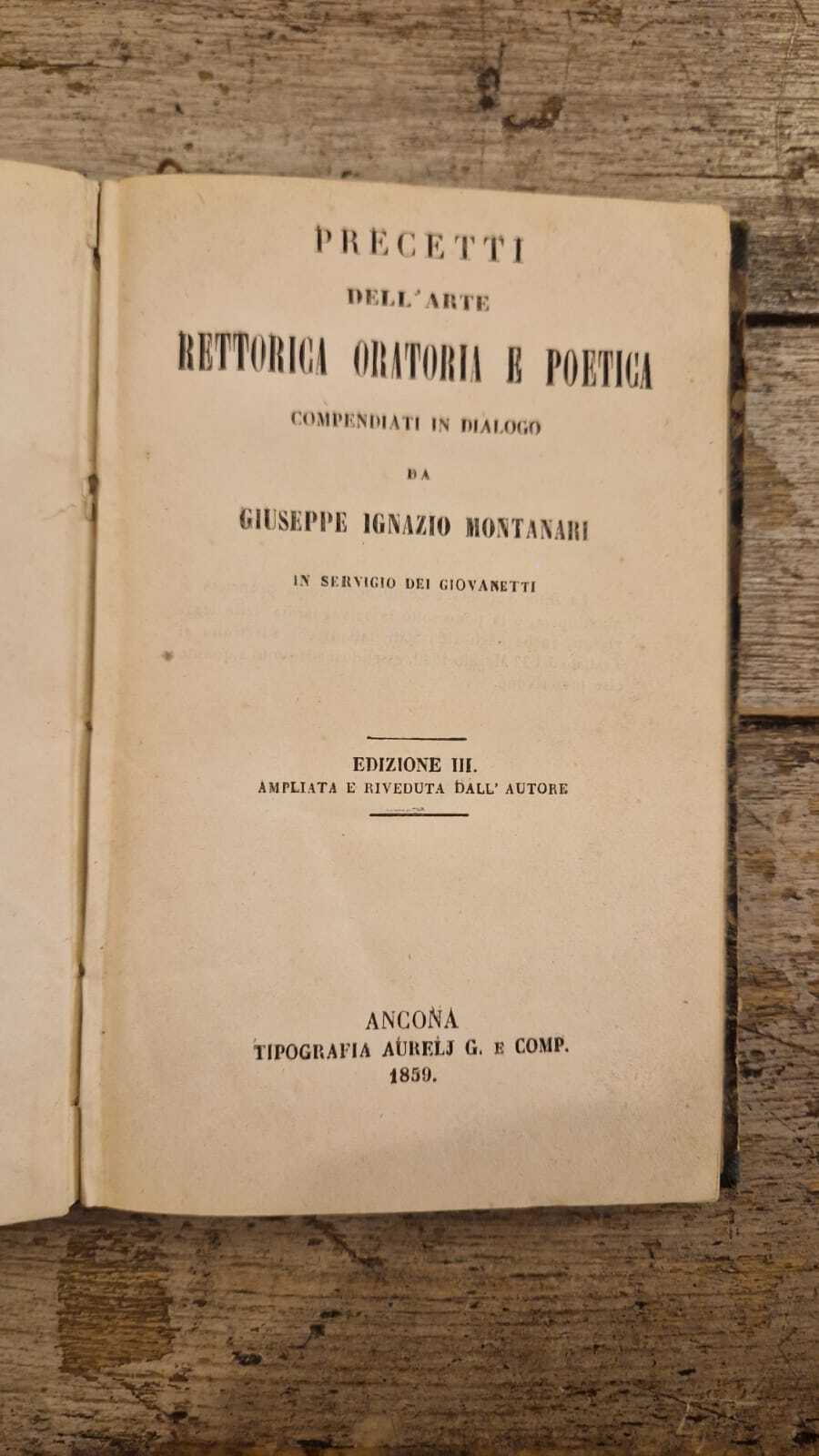 Precetti dell'arte rettorica oratoria e poetica