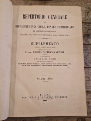 Repertorio generale di giurisprudenza civile, penale, commerciale (vol.I)
