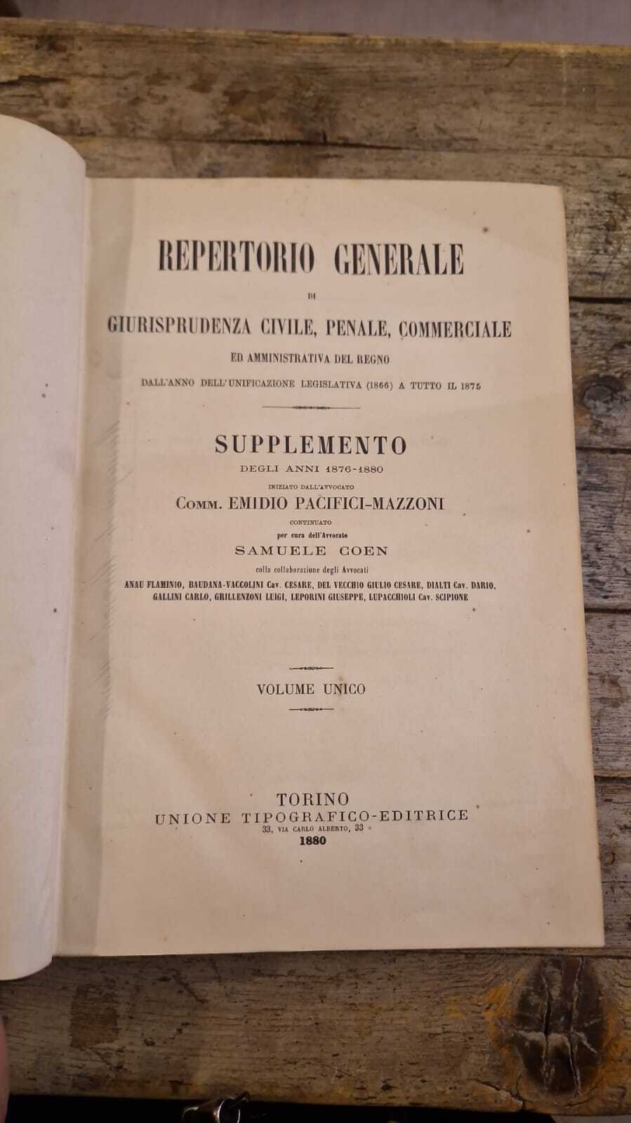 Repertorio generale di giurisprudenza civile, penale, commerciale (vol.I)