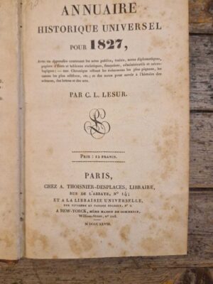 Annuaire historique universel pour 1827
