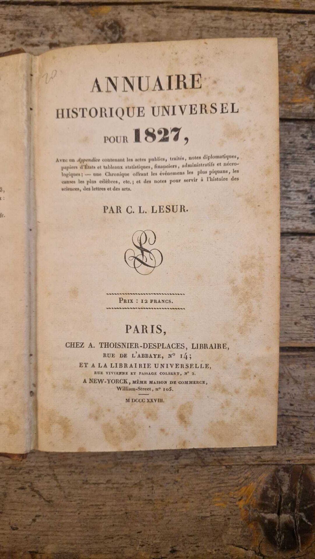 Annuaire historique universel pour 1827