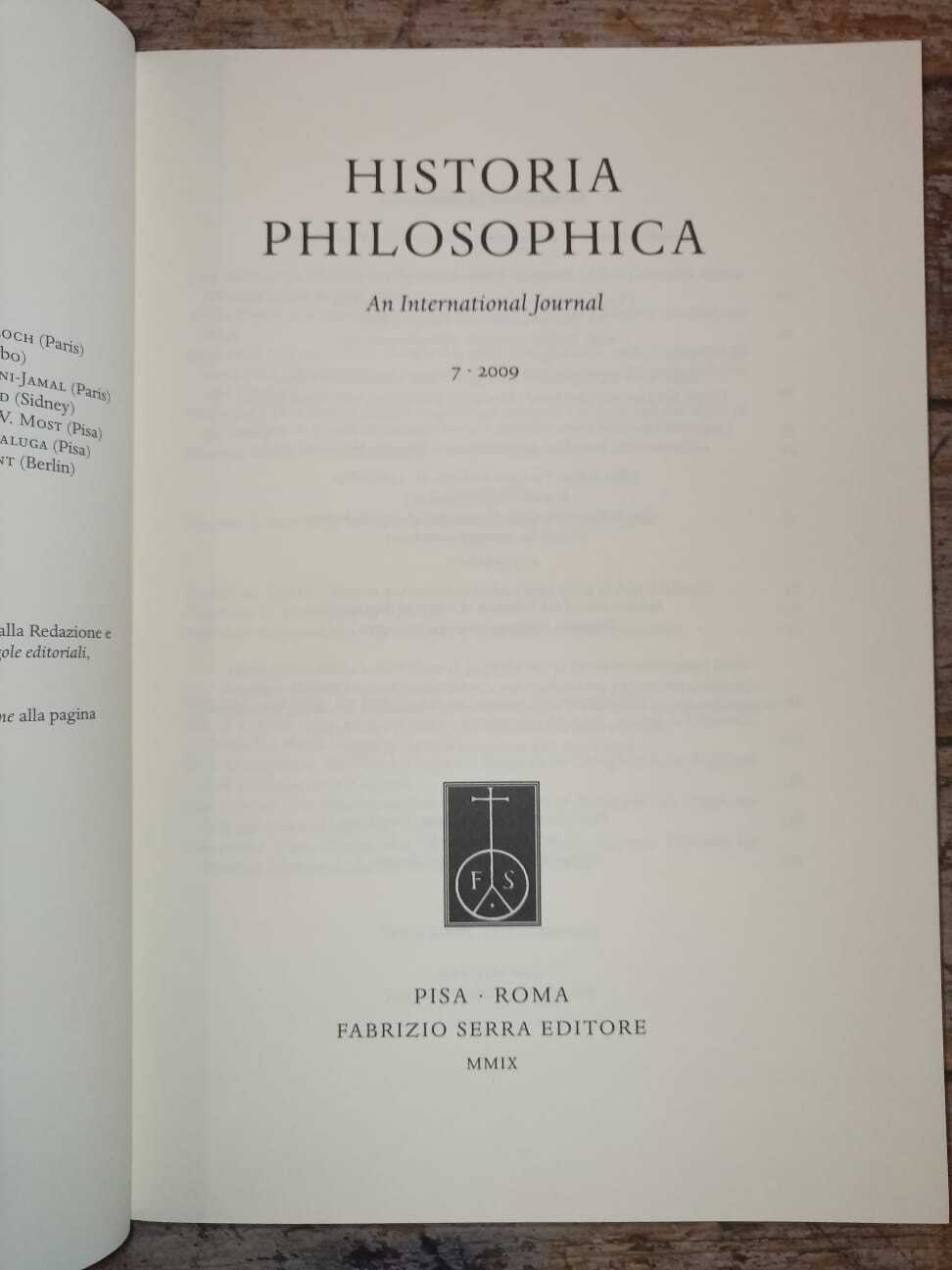 Historia Philosophica: An international journal 7 - immagine 3
